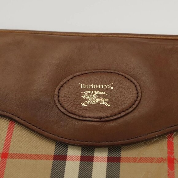 Burberrys Nova Check Document case Clutch Bag Canvas Beige Auth BA3443 - Picture 12 of 16